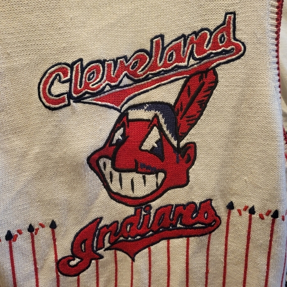 Vintage Cleveland Indians Wahoo Womens Red White & Blue Marisa Christina Vest XL - Picture 5 of 9
